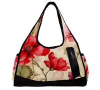 Borsa da palestra per donna,borsa da palestra piccola per uomo,Fiori d'epoca d'estate d'epoca,borsa da notte
