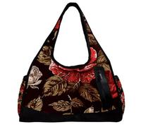 Borsa da palestra per donna,borsa da palestra piccola per uomo,fiori d'epoca rose rosse,borsa da notte