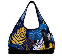Borsa da palestra per donna,borsa da palestra piccola per uomo,Foglia di palma variopinta tropicale,borsa da notte