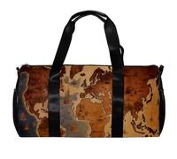 Borsa da palestra per donna,borsa da palestra piccola per uomo,mappa del mondo della terra d'epoca,borsa da notte