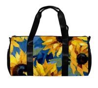 Borsa da palestra per donna,borsa da palestra piccola per uomo,pianta dell'acquerello girasoli floreali,borsa da notte