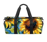 Borsa da palestra per donna,borsa da palestra piccola per uomo,pianta dell'acquerello girasoli floreali,borsa da notte