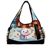 Borsa da palestra per donna,borsa da palestra piccola per uomo,Renna pupazzo di neve di Babbo Natale,borsa da notte