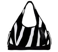 Borsa da palestra per donna,borsa da palestra piccola per uomo,Strisce zebrate,borsa da notte