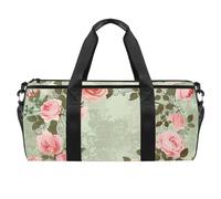 Borsa da palestra per donne e uomini, borsa da palestra da uomo, borsa da allenamento, allenamento fitness, borsa da ballo, rosa pastorabile rosa floreale, Motivo 6647, 45x23x23cm(17.7x9x9in)