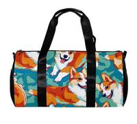 Borsa da palestra per donne e uomini, borsa da palestra da uomo, borsa da palestra da donna, borsa da weekender, borsa da notte, cane Corgi cartone animato animale, Motivo 3, 45x23x23cm(17.7x9x9in)