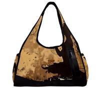 Borsa da palestra per donne e uomini, borsa da palestra da uomo, borsa da palestra per donne, allenamento fitness, danza, ragazza farfalla retrò, Fantasia 1592, 47x16.5x27cm(18.5x6.5x10.6in)