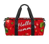 Borsa da palestra per donne e uomini, borsa da palestra da uomo, borsone da palestra, borsa tote per viaggi, allenamento, ciao estate, anguria, fragola, frutta rossa, Motivo 2487,