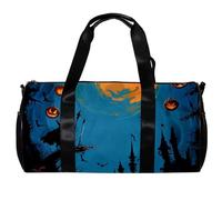 Borsa da palestra per donne e uomini, borsa da palestra da uomo, borsone da palestra, borsone per weekender, borsa da notte, pipistrello notturno Jack-O-Lantern Halloween, Motivo 2042,
