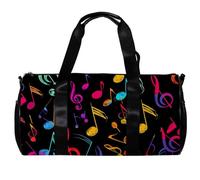 Borsa da palestra per donne e uomini, borsa da palestra per uomini, borsa da allenamento, borsa per il weekend, borsa per il weekend notturno, note colorate musicali, Motivo 5022,