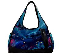 Borsa da palestra per donne e uomini, borsa sportiva, borsa da palestra da donna, borsa da viaggio per yoga, borsone per allenamento, oceano tropicale pesce corallo, Motivo 5666,