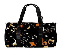 Borsa da palestra per donne e uomini, borsa sportiva, borsone da palestra, borsa da viaggio per weekender, borsa da notte, note musicali spartiti artistici, Motivo 5189, 45x23x23cm(17.7x9x9in)