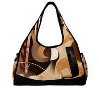 Borsa da palestra per donne e uomini, borsone, borsa da allenamento, borsa da weekend, musica colorata note artistiche, Motivo 5060, 47x16.5x27cm(18.5x6.5x10.6in)