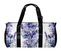 Borsa da palestra per donne e uomini, borsone, borsa da palestra per donne, borsa tote per viaggi, allenamento, fiori viola lavanda pastorabile vintage, Motivo 2775, 45x23x23cm(17.7x9x9in)