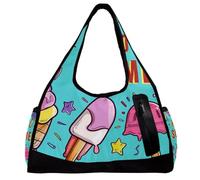 Borsa da palestra per donne e uomini, borsone da palestra, borsa da donna, borsa da weekender, Hello Summer Fruit Anguria Fragola, Motivo 2434, 47x16.5x27cm(18.5x6.5x10.6in)