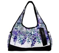 Borsa da palestra per donne e uomini, borsone da palestra, borsa da palestra, borsa da weekender, borsa per il weekend, lavanda viola fiore vintage pastorabile, Motivo 2788,