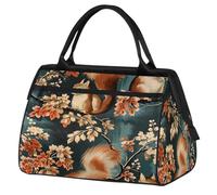 Borsa da palestra per donne e uomini, con motivo scoiattolo e rami di scoiattolo, borsone da viaggio, con custodia trolley, impermeabile, borsa sportiva da palestra, borsa da palestra, borsa da
