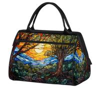 Borsa da palestra per donne e uomini, con stampa di albe, da viaggio, sport, con custodia trolley, impermeabile, per sport, palestra, weekender, per la notte, per viaggi, palestra, sport, Albero Alba