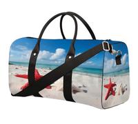 Borsa da palestra per uomini e donne, con stella marina, rossa, bianca, estiva, da spiaggia, da viaggio, pieghevole, impermeabile, leggera, da portare con sé, per allenamento in ospedale
