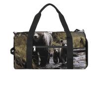 Borsa da palestra per uomo e donna con mamma orso e lei, resistente all'acqua, borsa da viaggio leggera per sport di viaggio, bianca, taglia unica