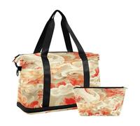 Borsa da palestra pieghevole con motivo di nuvole cinesi di Phoenix Auspicious Clouds rosso e bianco, borsa da palestra con tracolla regolabile per viaggi in aereo