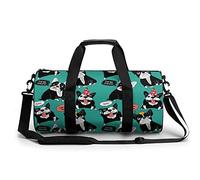 Borsa da palestra portatile con bulldog francese felice per donne e uomini borsa da viaggio per sport stampa borsa da palestra divertente borsa da yoga