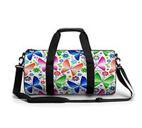 Borsa da palestra portatile con farfalle luminose per donne e uomini borsa da viaggio per sport stampa borsa da palestra divertente borsa da yoga