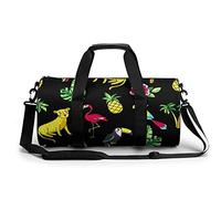 Borsa da palestra portatile con leopardo, fenicottero e tucano per donne e uomini, borsone da viaggio per sport con stampa divertente borsa da yoga