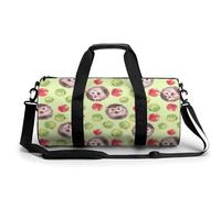 Borsa da palestra portatile con mele e riccio ad acquerello per donne e uomini borsa da viaggio per sport stampa borsa da palestra divertente borsa da yoga