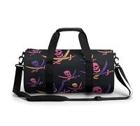 Borsa da palestra portatile con motivo teschio e spade incrociate per donne e uomini borsa da viaggio per sport stampa borsa da palestra divertente borsa da yoga