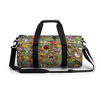 Borsa da palestra portatile con personaggi dei cartoni animati graffiti per donne e uomini borsa da viaggio per sport stampa borsa da palestra divertente borsa da yoga
