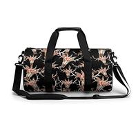 Borsa da palestra portatile con teschio di toro e gitano, stile bohémien, per donne e uomini, borsone da viaggio per sport, borsa da palestra divertente borsa da yoga
