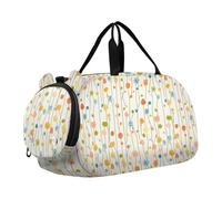 Borsa da palestra primaverile con piccoli fiori freschi, con scomparto per scarpe, grande capacità, borsa da viaggio per viaggi, nuoto, danza, balletto
