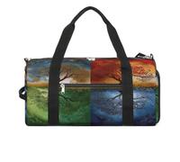 Borsa da palestra quattro stagioni con albero della vita per donne e uomini, zaino da palestra con scomparto per scarpe borsa da palestra riutilizzabile, mini borsa da palestra, quattro stagioni