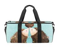 Borsa da palestra sportiva con riccio carino per la famiglia, borsa da palestra, borsa da viaggio, borsa da viaggio, borsa per attrezzatura da donna e uomo, Multicolore, 17.7x9x9 inches