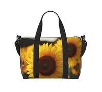 Borsa da palestra sportiva con stampa campo di girasole borsa da ospedale borsa da viaggio personale borsa da viaggio, nera, taglia unica, Nero , Taglia unica