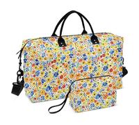 Borsa da palestra sportiva con tracolla regolabile per viaggi d'affari impermeabile, fiori impressionisti colorati, Fiori impressionisti colorati