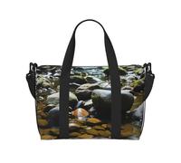 Borsa da palestra Stream Stones borsone per uomo donna borsa da viaggio per la notte con scomparto per scarpe borse da allenamento, Pietre del flusso, Taglia unica, Borsone da viaggio
