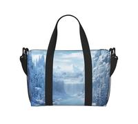 Borsa da palestra Stream Stones borsone per uomo donna borsa da viaggio per la notte con scomparto per scarpe borse da allenamento, Mondo del ghiaccio della, Taglia unica, Borsone da viaggio