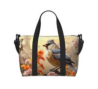 Borsa da palestra Stream Stones borsone per uomo donna borsa da viaggio per la notte con scomparto per scarpe borse da allenamento, Gli uccelli del passero cantano, Taglia unica, Borsone da viaggio