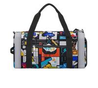 Borsa da palestra Street Art per uomo e donna, borsa da palestra impermeabile, grande borsa da viaggio per allenamento
