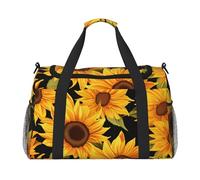Borsa da palestra subacquea con pesce gatto borsone per uomo donna borsa da notte con scomparto per scarpe borse da viaggio per allenamento, Fiori di girasole, Taglia unica, Borsone da viaggio