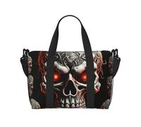 Borsa da palestra Texas Bluebonnets Scenery Duffel Bag per uomo donna borsa da viaggio per la notte con scomparto per scarpe borse da allenamento, Teschio malvagio, One Size, Borsone da viaggio