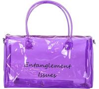 Borsa da palestra trasparente da donna, borsa da palestra trasparente, borsa da viaggio, borsa da allenamento, borsa da viaggio, impermeabile, colori pastello, Viola-A, Borsa da palestra trasparente