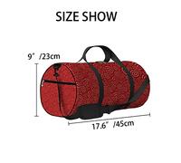 Borsa da palestra vintage con motivo decorativo a nuvola rossa orientale, con tracolla, cerniera, 2 tasche laterali per uomo e donna, borsa da viaggio e da viaggio.