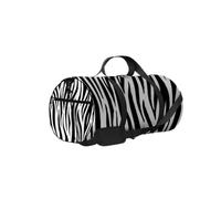 Borsa da palestra vintage con stampa zebrata in bianco e nero, pelle di animale, strisce di tigre, tracolla con cerniera, 2 tasche laterali per uomo e donna, borsa da viaggio e da viaggio