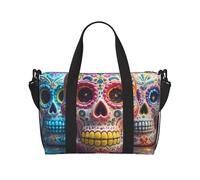 Borsa da palestra Wild Goose by The Bridge, borsone da viaggio per uomini e donne, borsa da viaggio per la notte con scomparto per scarpe borse da allenamento, Teschi di zucchero, Taglia unica