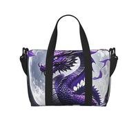 Borsa da palestra Wild Goose by The Bridge, borsone da viaggio per uomini e donne, borsa da viaggio per la notte con scomparto per scarpe borse da allenamento, Drago Viola Luna, Taglia unica, Borsone