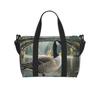 Borsa da palestra Wild Goose by The Bridge, borsone da viaggio per uomini e donne, borsa da viaggio per la notte con scomparto per scarpe borse da allenamento, Wild Goose sul ponte, Taglia unica