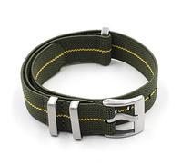 Borsa da paracadute da uomo con truppe francesi per cinturino NATO in nylon elastico da 18 mm 20 mm 22 mm cinturino per orologio, Verde e giallo., 22 mm, cinturino, Militare